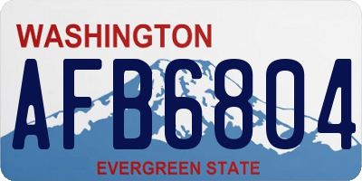 WA license plate AFB6804