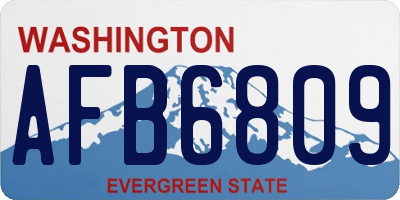 WA license plate AFB6809