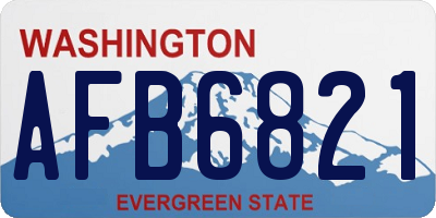 WA license plate AFB6821