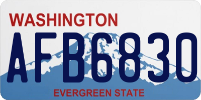WA license plate AFB6830