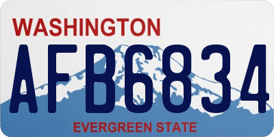 WA license plate AFB6834