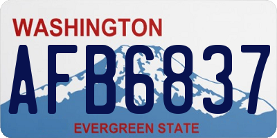 WA license plate AFB6837