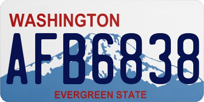 WA license plate AFB6838