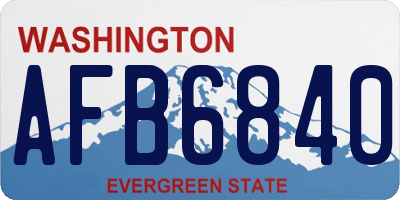 WA license plate AFB6840