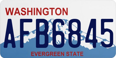 WA license plate AFB6845