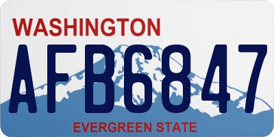WA license plate AFB6847