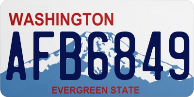 WA license plate AFB6849