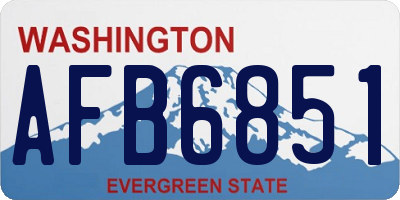 WA license plate AFB6851