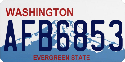 WA license plate AFB6853