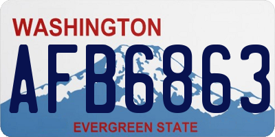 WA license plate AFB6863