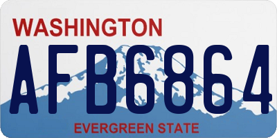 WA license plate AFB6864