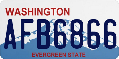 WA license plate AFB6866