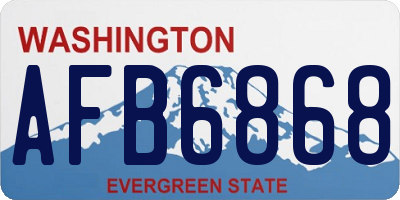 WA license plate AFB6868