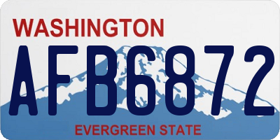 WA license plate AFB6872