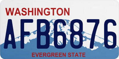 WA license plate AFB6876
