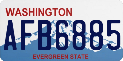 WA license plate AFB6885