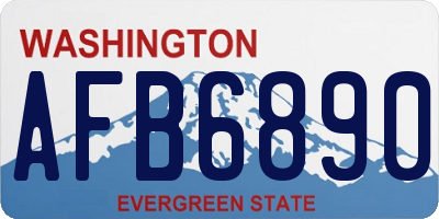 WA license plate AFB6890
