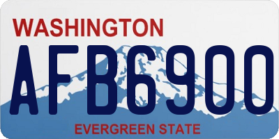 WA license plate AFB6900