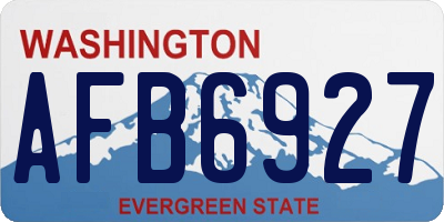 WA license plate AFB6927