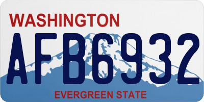 WA license plate AFB6932