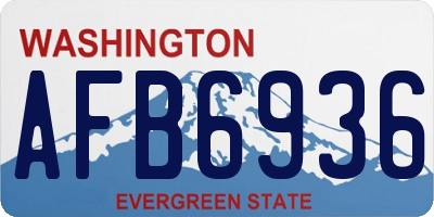WA license plate AFB6936