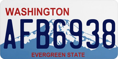 WA license plate AFB6938