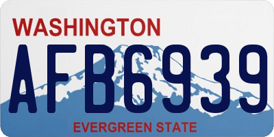 WA license plate AFB6939