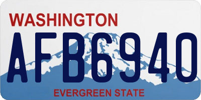 WA license plate AFB6940