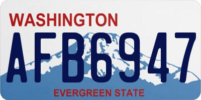 WA license plate AFB6947