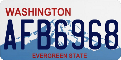 WA license plate AFB6968