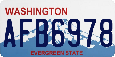 WA license plate AFB6978