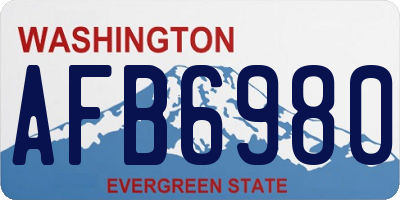 WA license plate AFB6980