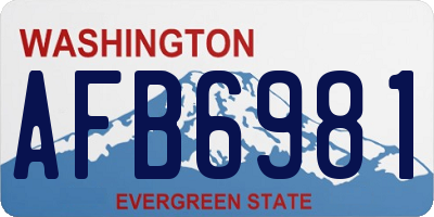 WA license plate AFB6981
