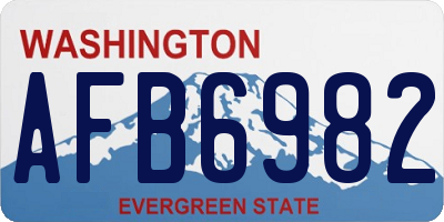 WA license plate AFB6982