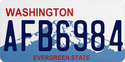 WA license plate AFB6984