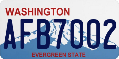 WA license plate AFB7002