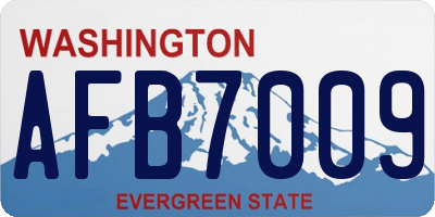 WA license plate AFB7009