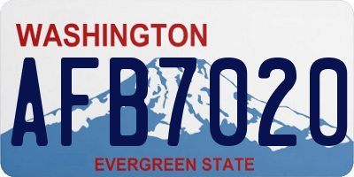 WA license plate AFB7020