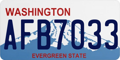 WA license plate AFB7033