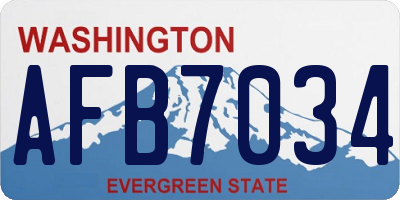 WA license plate AFB7034