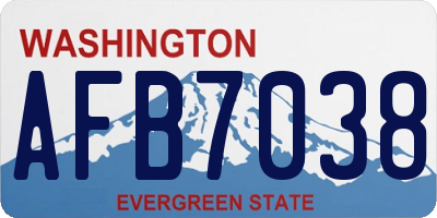 WA license plate AFB7038