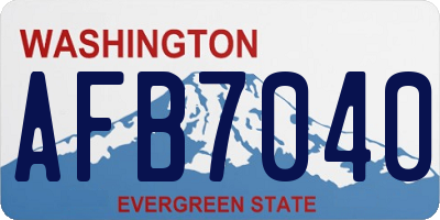 WA license plate AFB7040