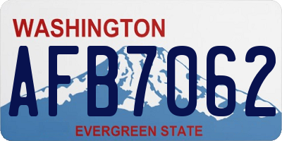 WA license plate AFB7062