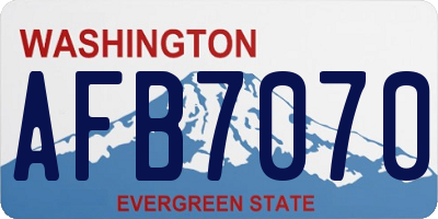WA license plate AFB7070