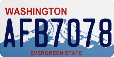 WA license plate AFB7078