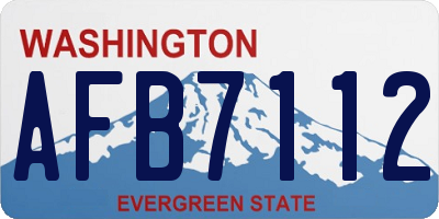WA license plate AFB7112
