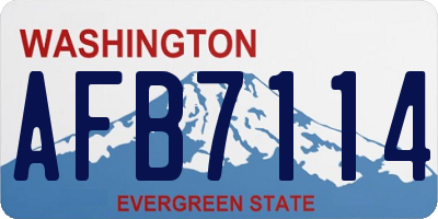 WA license plate AFB7114