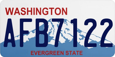 WA license plate AFB7122