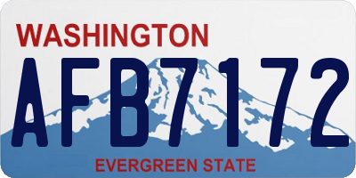 WA license plate AFB7172
