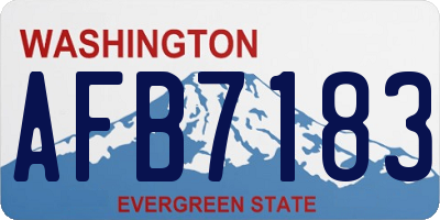WA license plate AFB7183